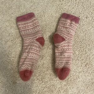 Pink and White Patterned Boot Socks